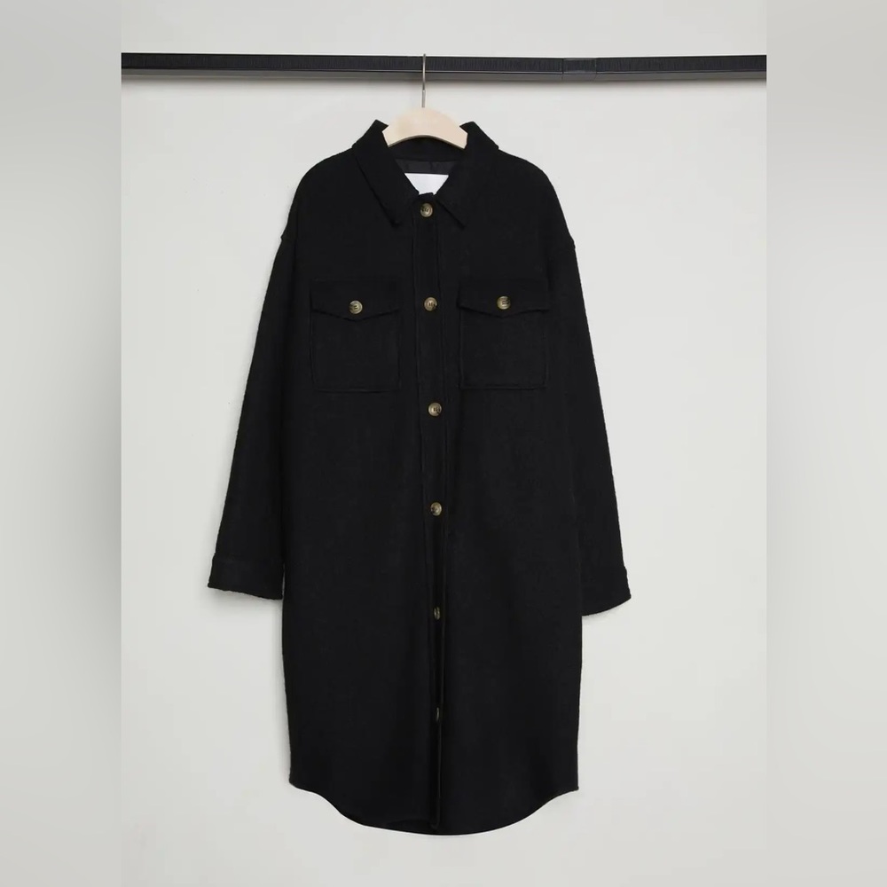OAK + FORT  100% Wool Long Shacket